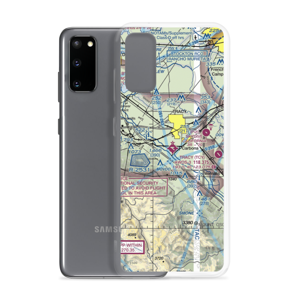 Tracy Municipal Airport (TCY) VFR Sectional Samsung Case Samsung Galaxy S20 model shown