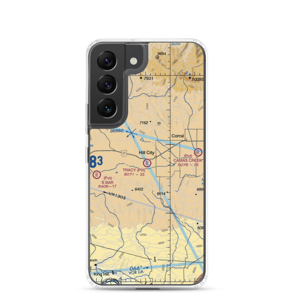 Tracy Ranch Airport (ID88) VFR Sectional Samsung Case Samsung Galaxy S22 model shown