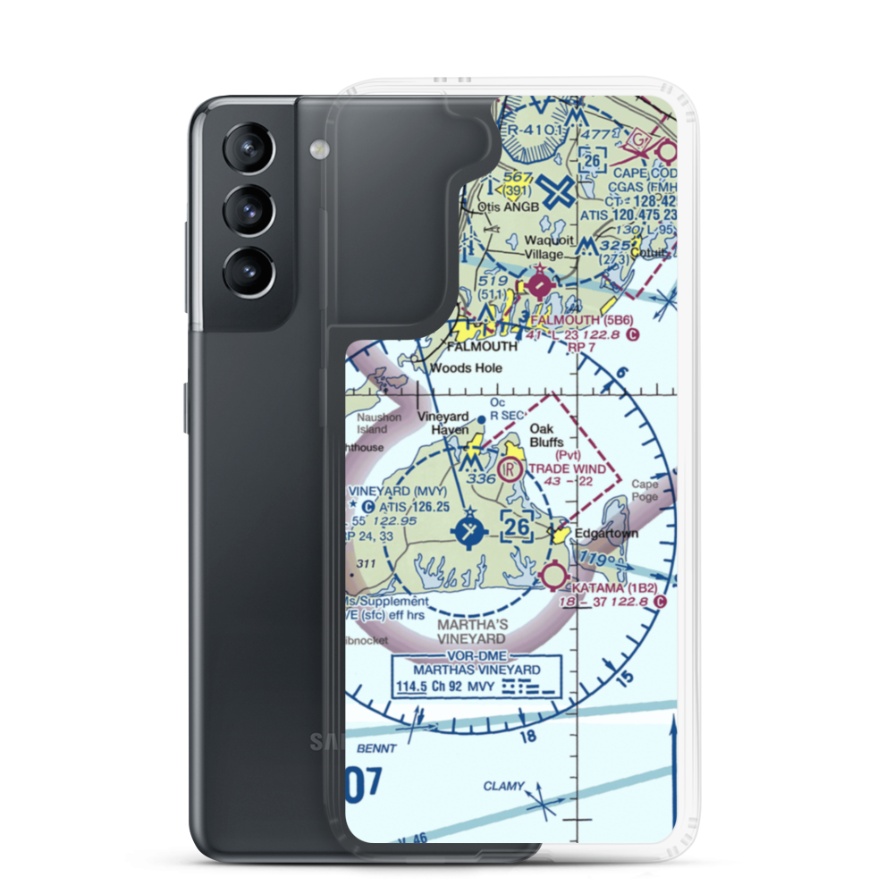 Trade Wind Airport (MA44) VFR Sectional Samsung Case Samsung Galaxy S21 model shown
