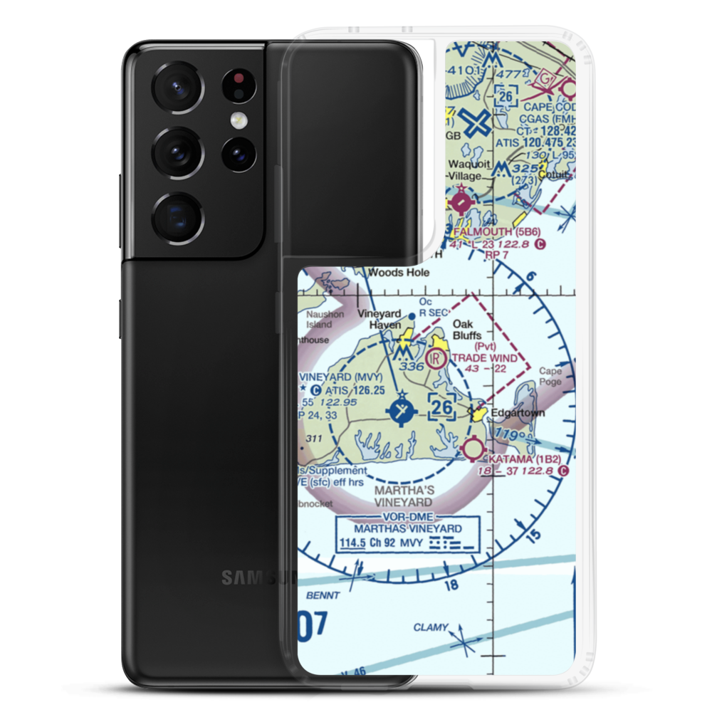 Trade Wind Airport (MA44) VFR Sectional Samsung Case Samsung Galaxy S21 Ultra model shown