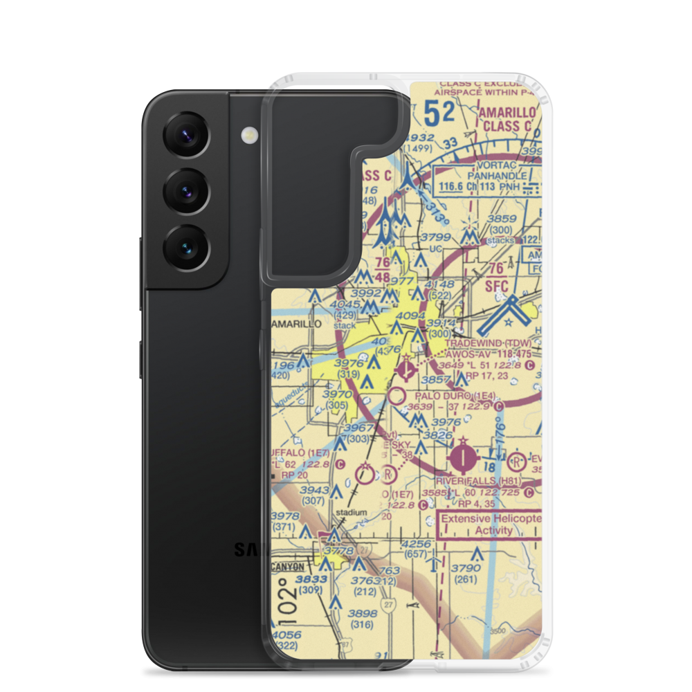 Tradewind Airport (TDW) VFR Sectional Samsung Case Samsung Galaxy S22 model shown