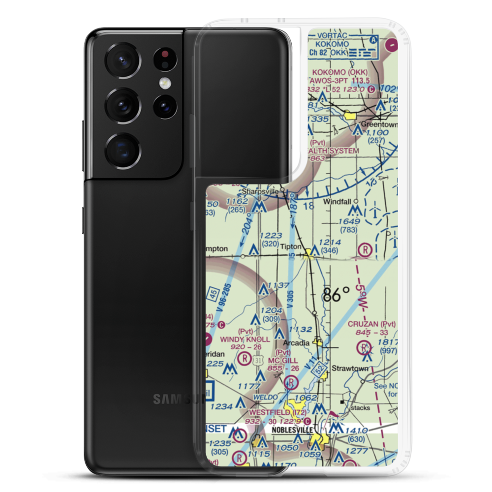 Tragesser Airport (5IN3) VFR Sectional Samsung Case Samsung Galaxy S21 Ultra model shown