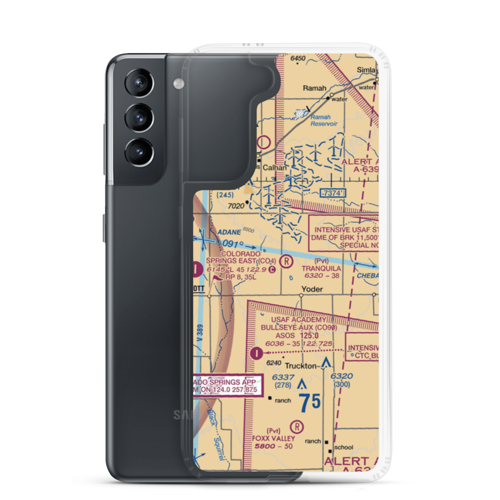 Tranquila Airport (88CO) VFR Sectional Samsung Case Samsung Galaxy S21 model shown