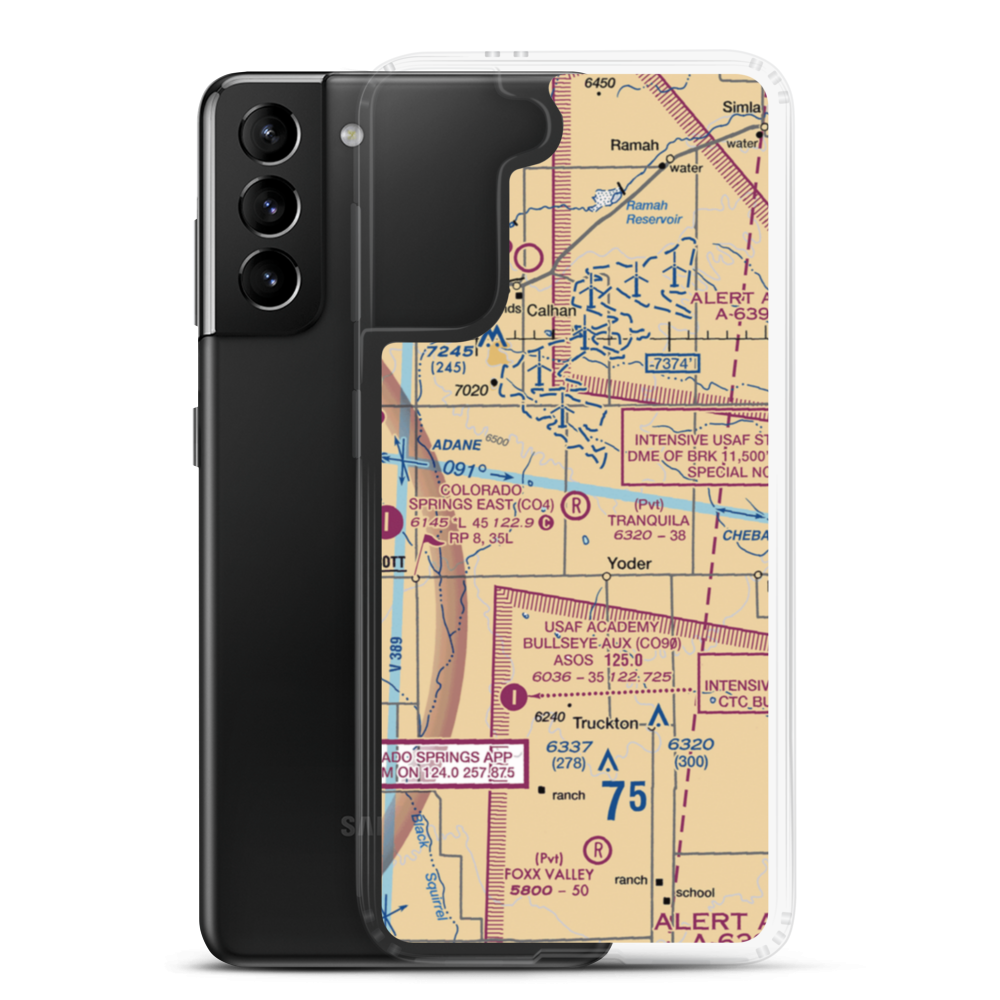 Tranquila Airport (88CO) VFR Sectional Samsung Case Samsung Galaxy S21 Plus model shown