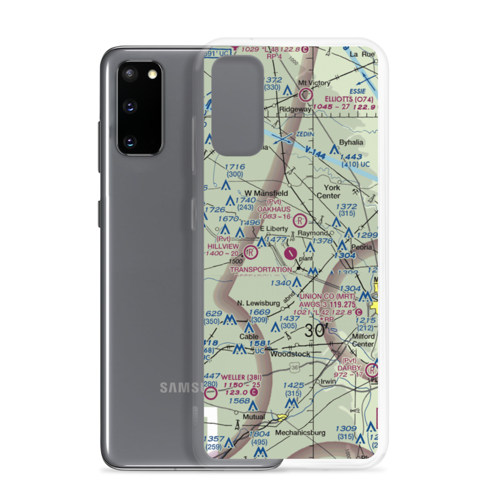 Transportation Research Center of Ohio Airport (9OI5) VFR Sectional Samsung Case Samsung Galaxy S20 model shown