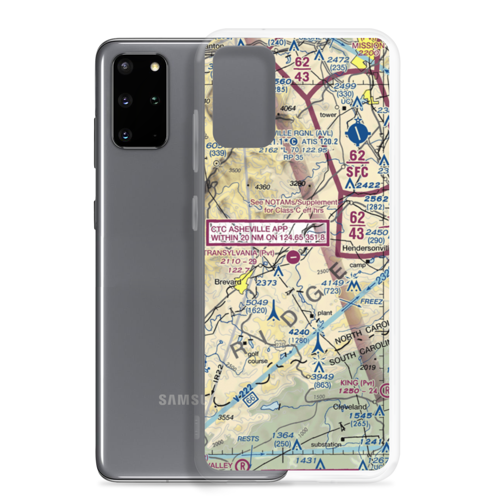 Transylvania Community Airport (3NR3) VFR Sectional Samsung Case Samsung Galaxy S20 Plus model shown