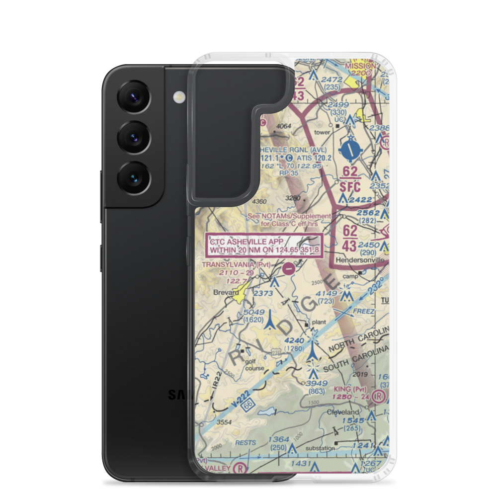 Transylvania Community Airport (3NR3) VFR Sectional Samsung Case Samsung Galaxy S22 model shown