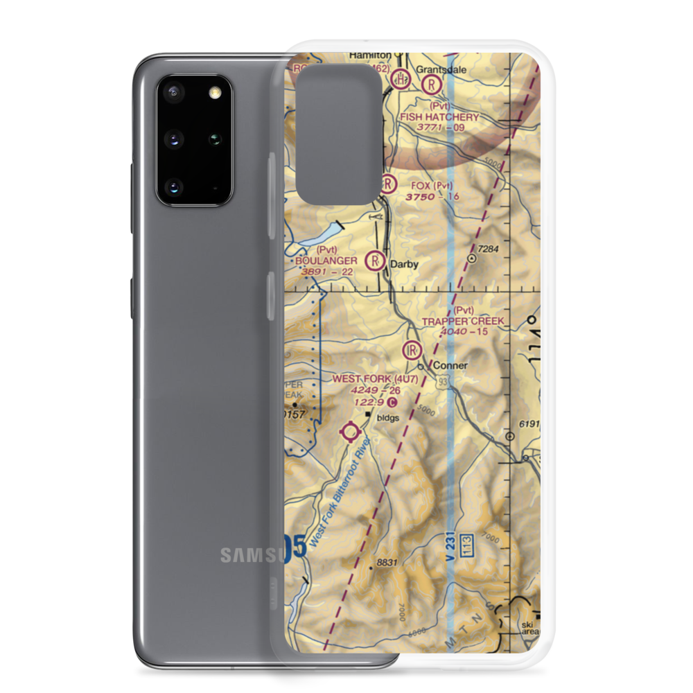 Trapper Creek Strip (MT30) VFR Sectional Samsung Case Samsung Galaxy S20 Plus model shown