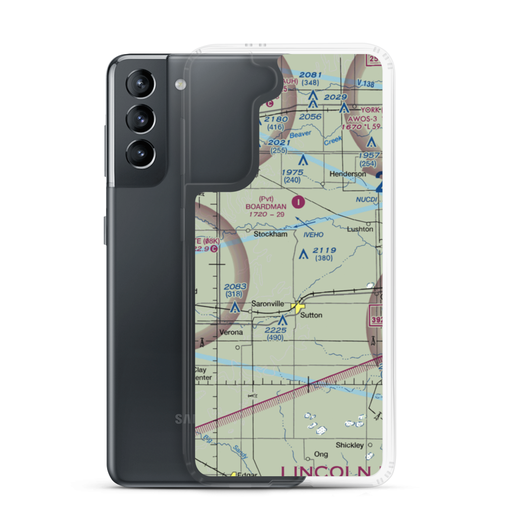 Traudt Airport (NE86) VFR Sectional Samsung Case Samsung Galaxy S21 model shown