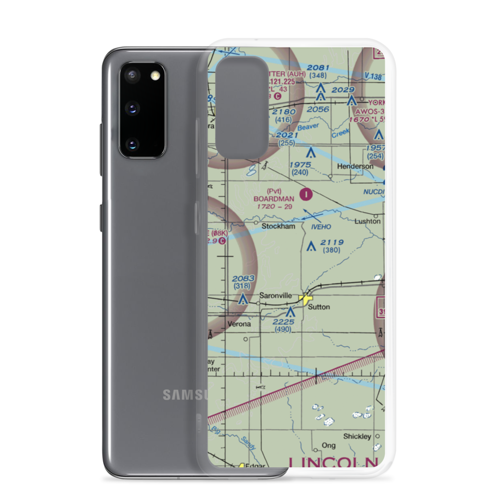 Traudt Airport (NE86) VFR Sectional Samsung Case Samsung Galaxy S20 model shown