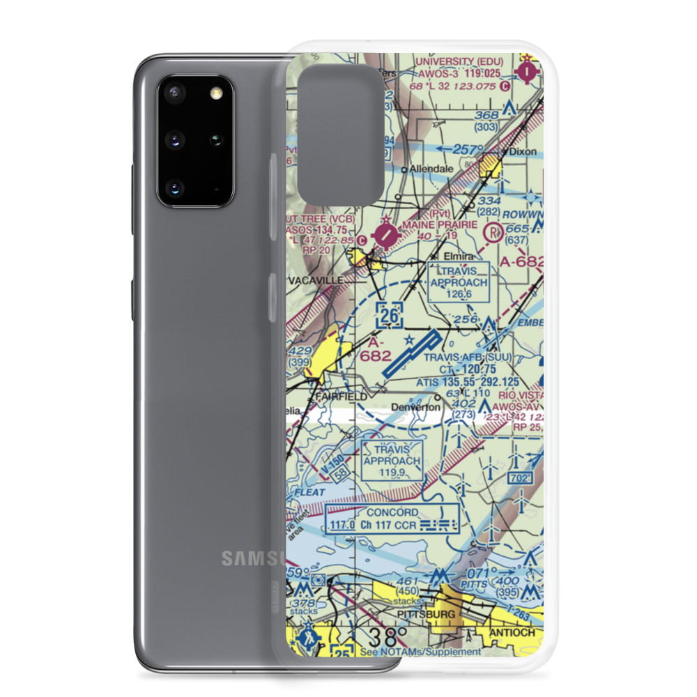 Travis Air Force Base (SUU) VFR Sectional Samsung Case Samsung Galaxy S20 Plus model shown