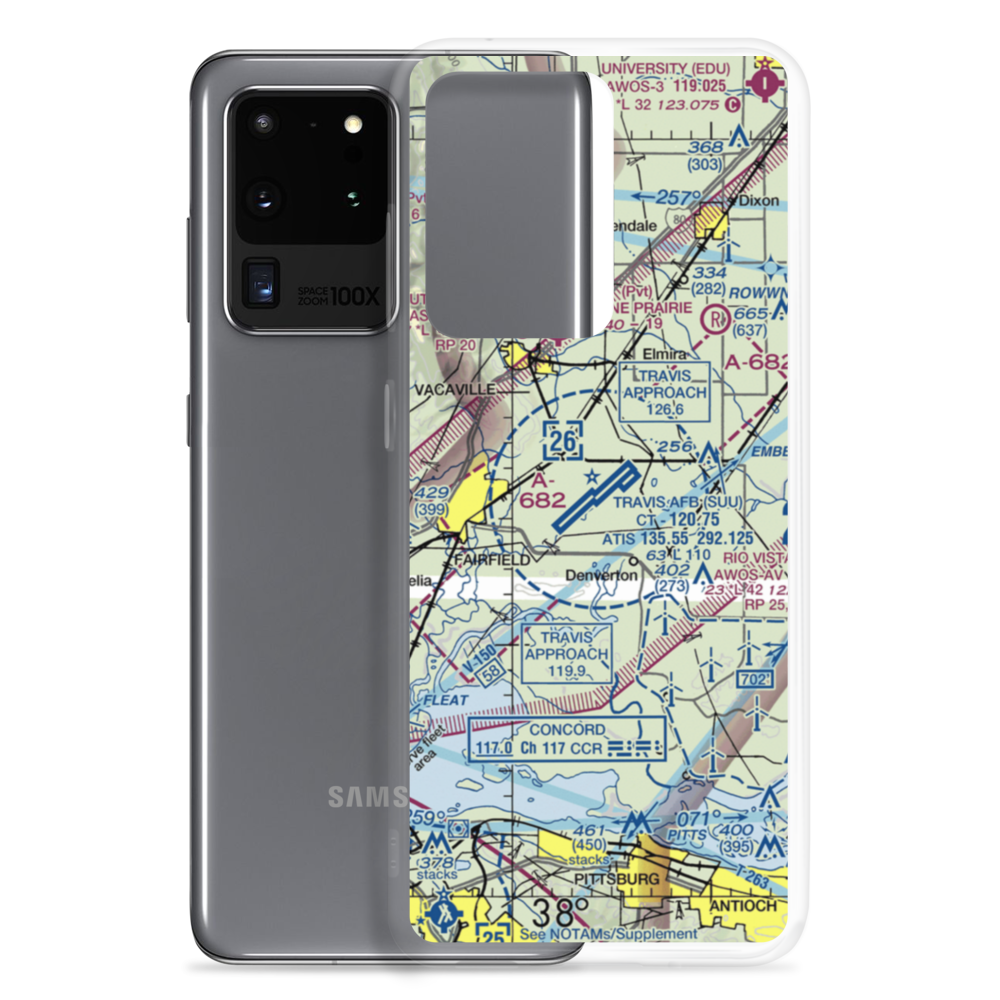 Travis Air Force Base (SUU) VFR Sectional Samsung Case Samsung Galaxy S20 Ultra model shown