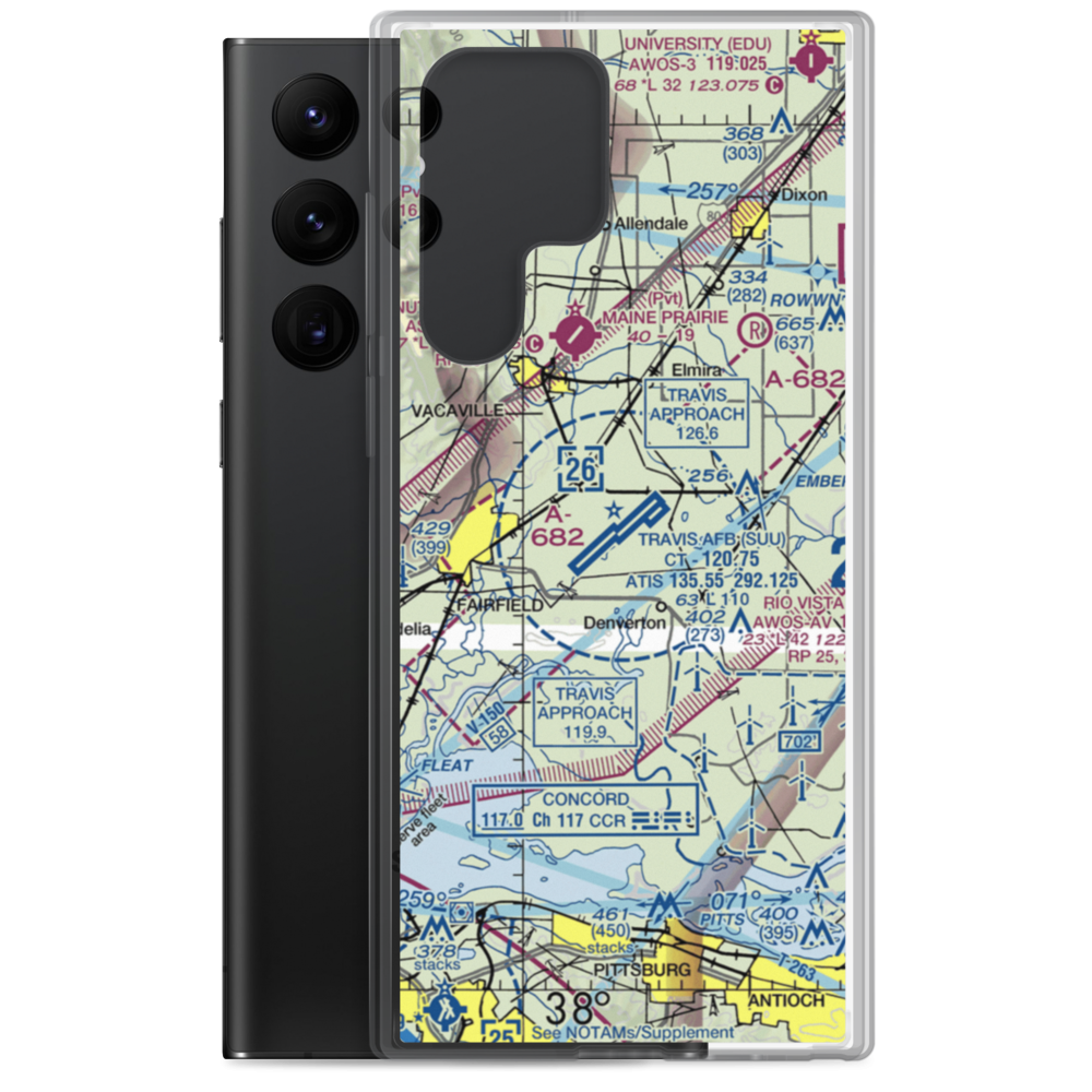 Travis Air Force Base (SUU) VFR Sectional Samsung Case Samsung Galaxy S22 Ultra model shown