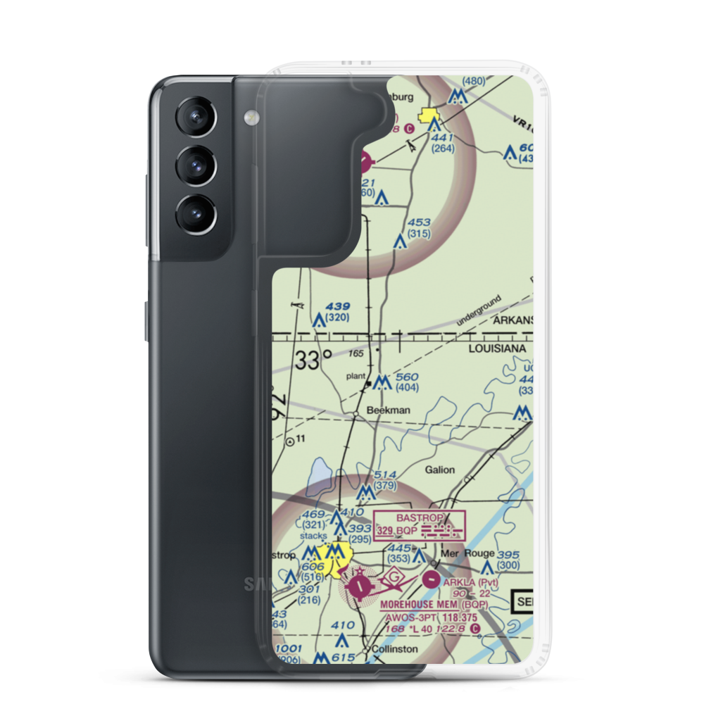 Travis Airport (LA63) VFR Sectional Samsung Case Samsung Galaxy S21 model shown