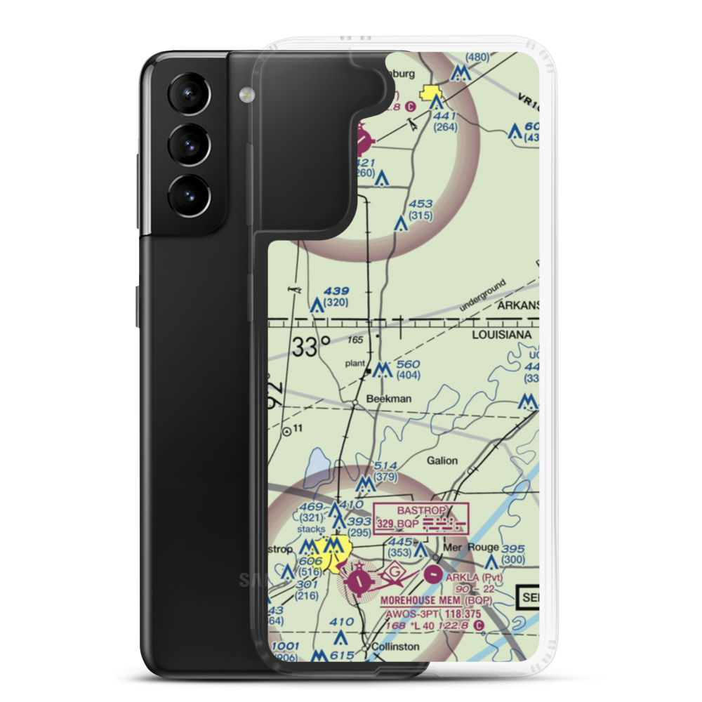 Travis Airport (LA63) VFR Sectional Samsung Case Samsung Galaxy S21 Plus model shown