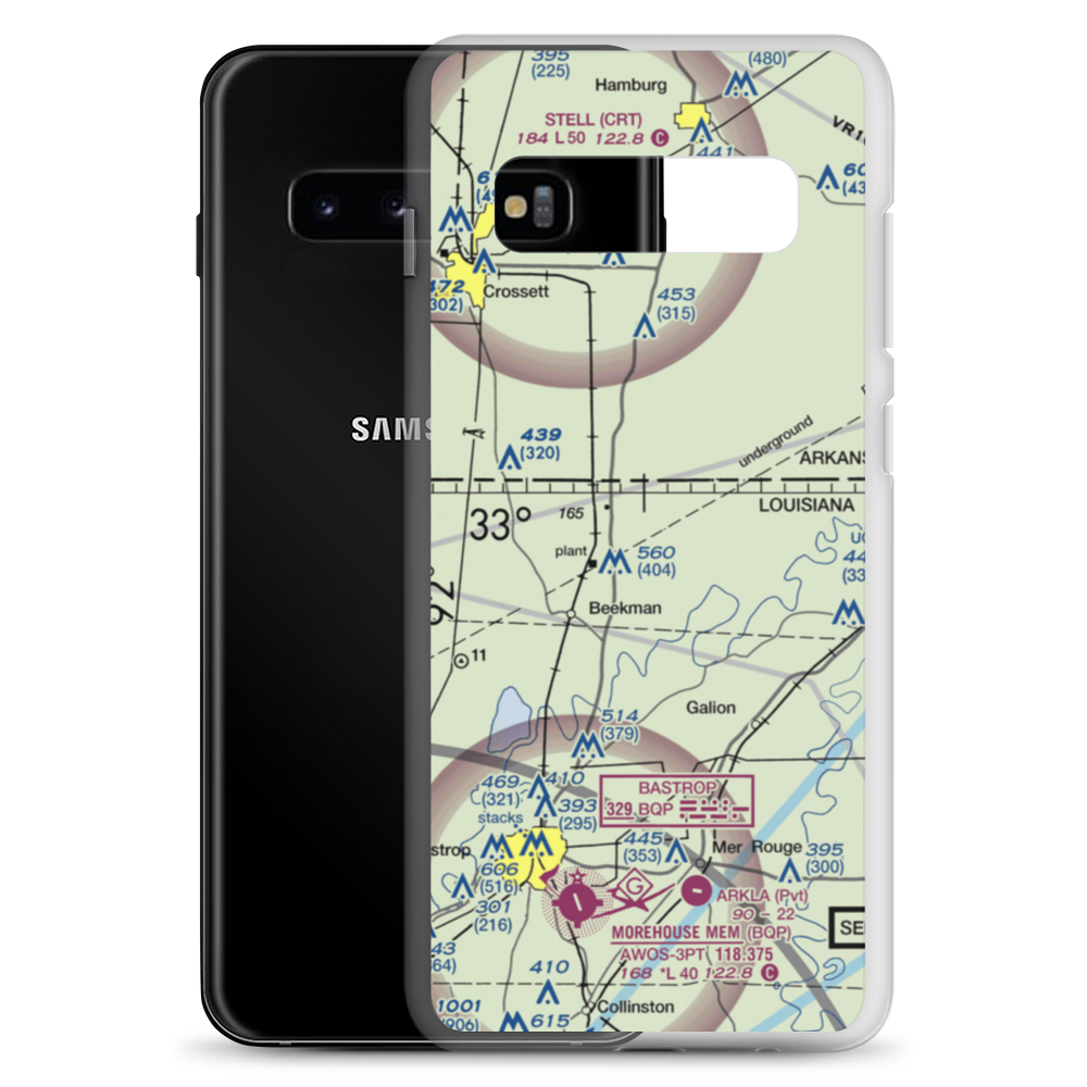 Travis Airport (LA63) VFR Sectional Samsung Case Samsung Galaxy S10+ model shown