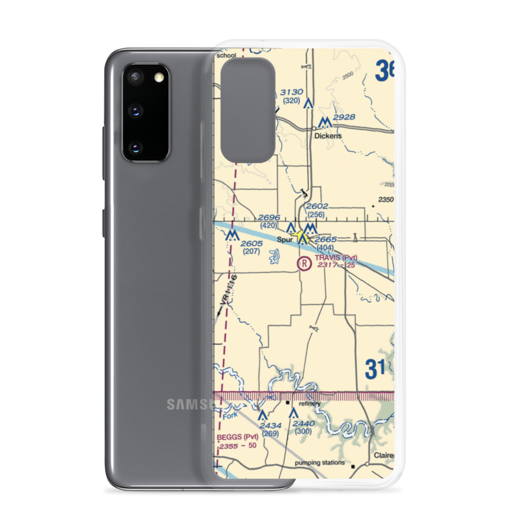Travis Field Airport (TA16) VFR Sectional Samsung Case Samsung Galaxy S20 model shown