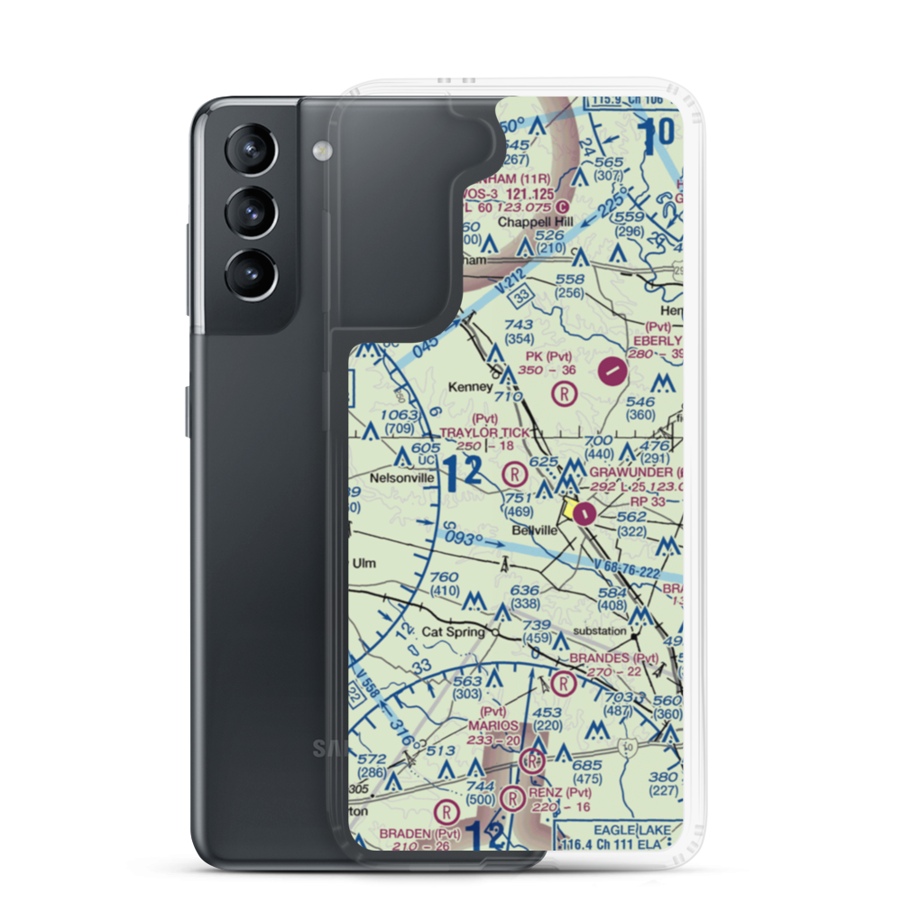 Traylor Tick Farm Airport (61TX) VFR Sectional Samsung Case Samsung Galaxy S21 model shown