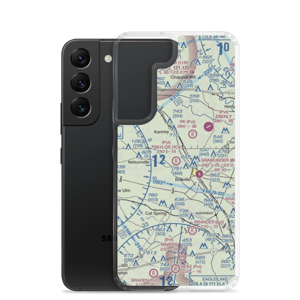 Traylor Tick Farm Airport (61TX) VFR Sectional Samsung Case Samsung Galaxy S22 model shown