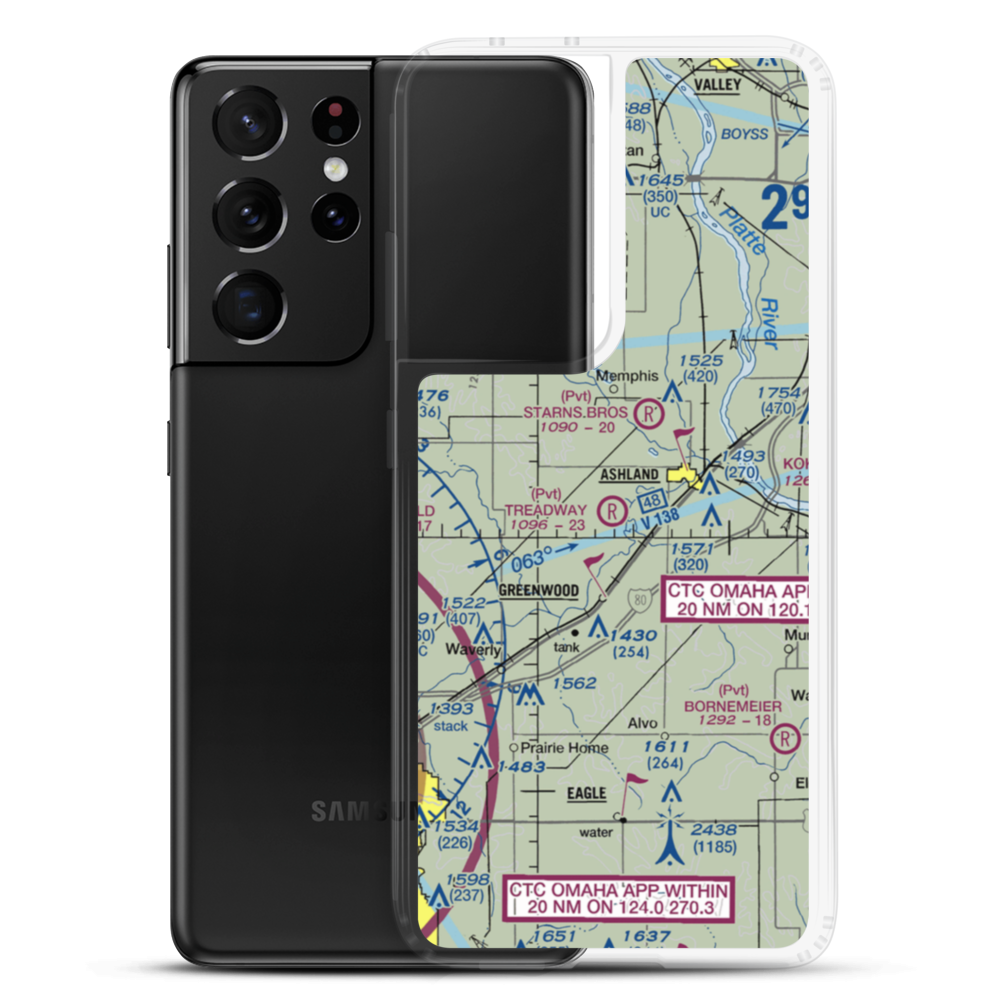 Treadway Air Airport (NE26) VFR Sectional Samsung Case Samsung Galaxy S21 Ultra model shown