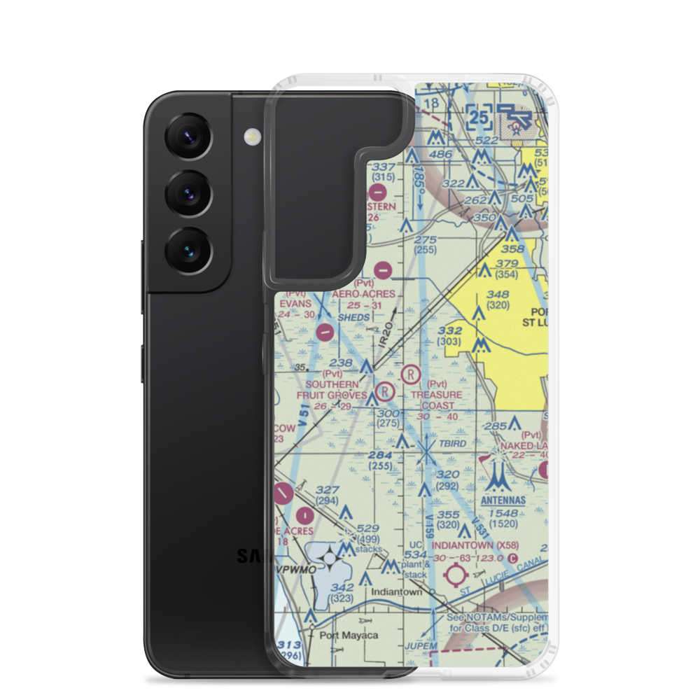 Treasure Coast Airpark (FL37) VFR Sectional Samsung Case Samsung Galaxy S22 model shown