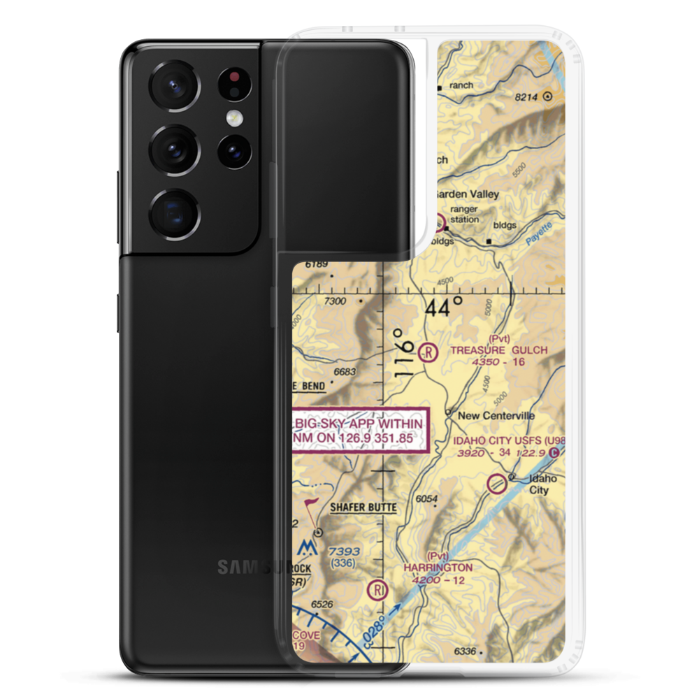 Treasure Gulch Airport (22ID) VFR Sectional Samsung Case Samsung Galaxy S21 Ultra model shown
