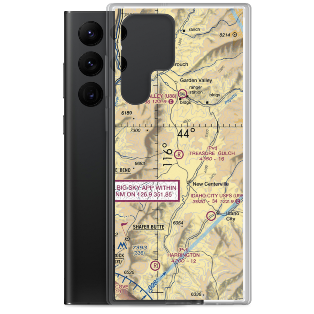 Treasure Gulch Airport (22ID) VFR Sectional Samsung Case Samsung Galaxy S22 Ultra model shown
