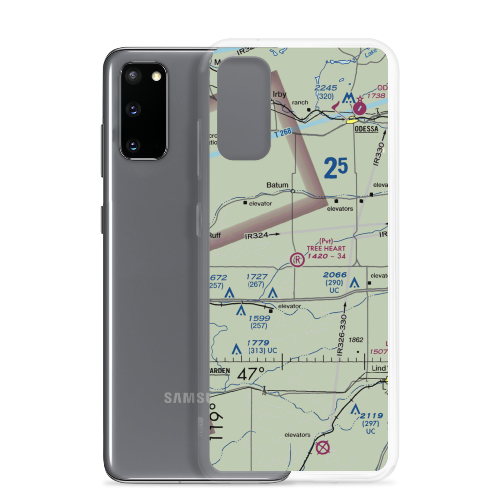 Tree Heart Ranch Airport (8WA5) VFR Sectional Samsung Case Samsung Galaxy S20 model shown