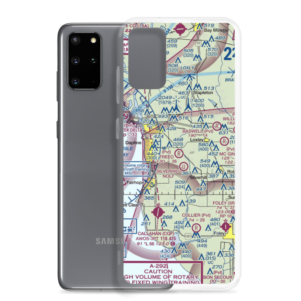Treeo Airport (4AL3) VFR Sectional Samsung Case Samsung Galaxy S20 Plus model shown