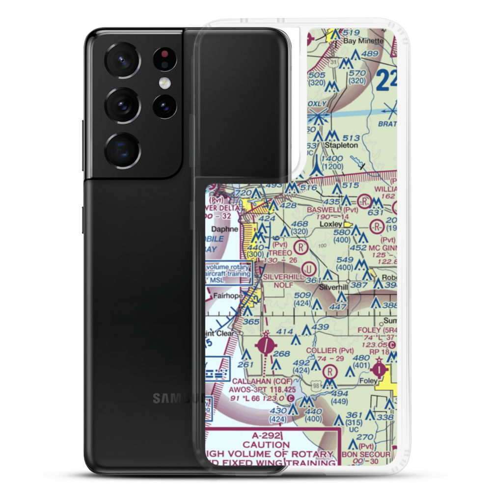 Treeo Airport (4AL3) VFR Sectional Samsung Case Samsung Galaxy S21 Ultra model shown