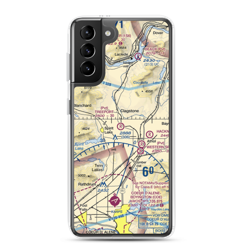 Treeport Airport (ID22) VFR Sectional Samsung Case Samsung Galaxy S21 Plus model shown