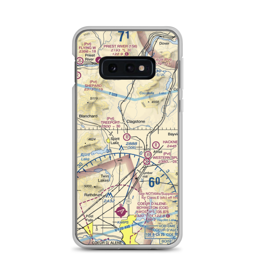 Treeport Airport (ID22) VFR Sectional Samsung Case Samsung Galaxy S10e model shown