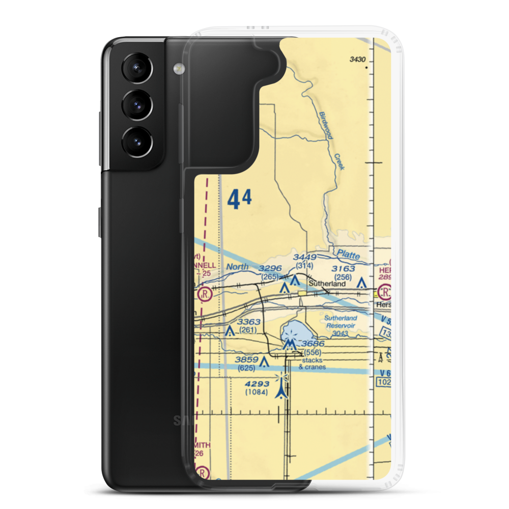 Trego Airport (5NE5) VFR Sectional Samsung Case Samsung Galaxy S21 Plus model shown