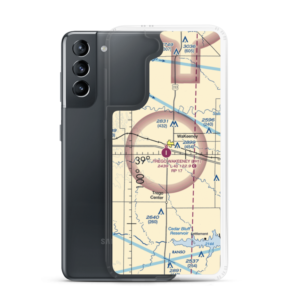 Trego Wakeeney Airport (0H1) VFR Sectional Samsung Case Samsung Galaxy S21 model shown