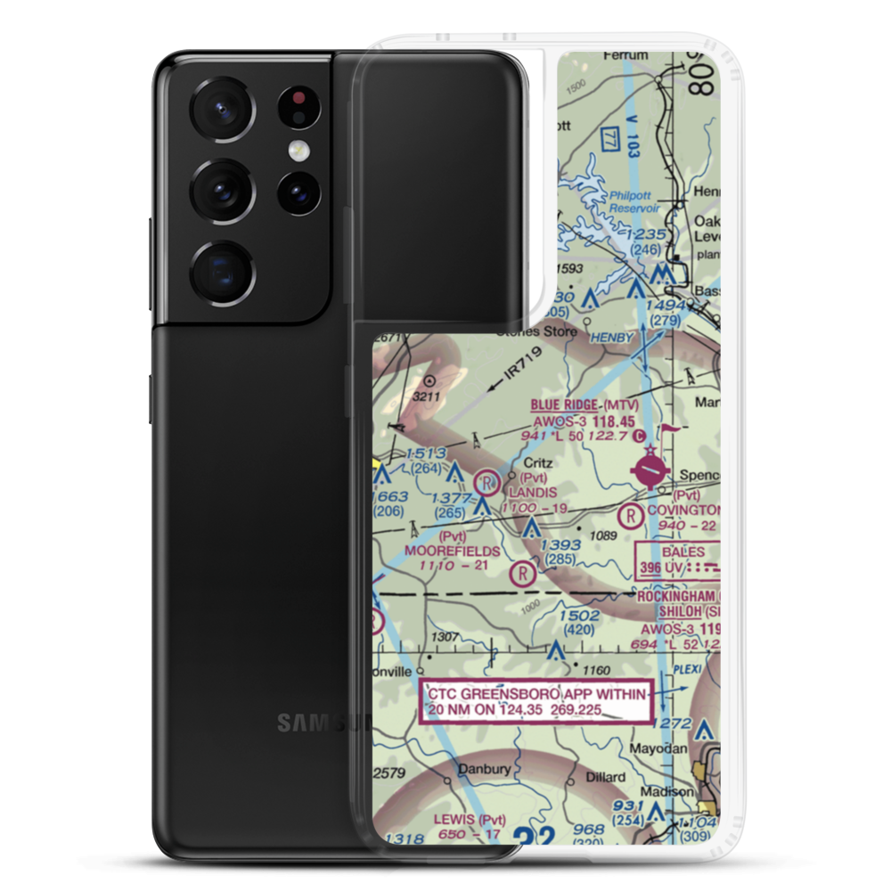 Trent Farm Airstrip (VA26) VFR Sectional Samsung Case Samsung Galaxy S21 Ultra model shown