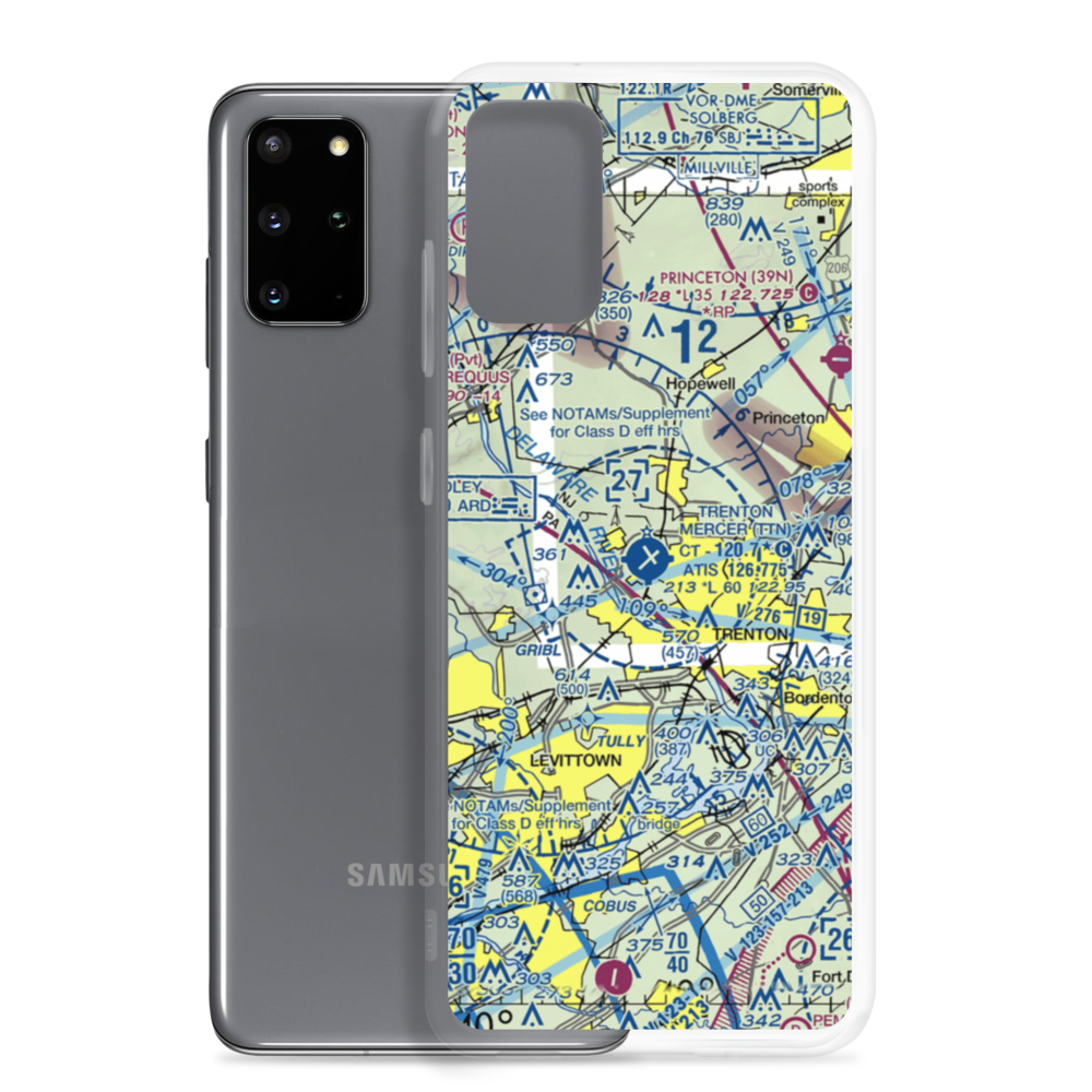 Trenton Mercer Airport (TTN) VFR Sectional Samsung Case Samsung Galaxy S20 Plus model shown
