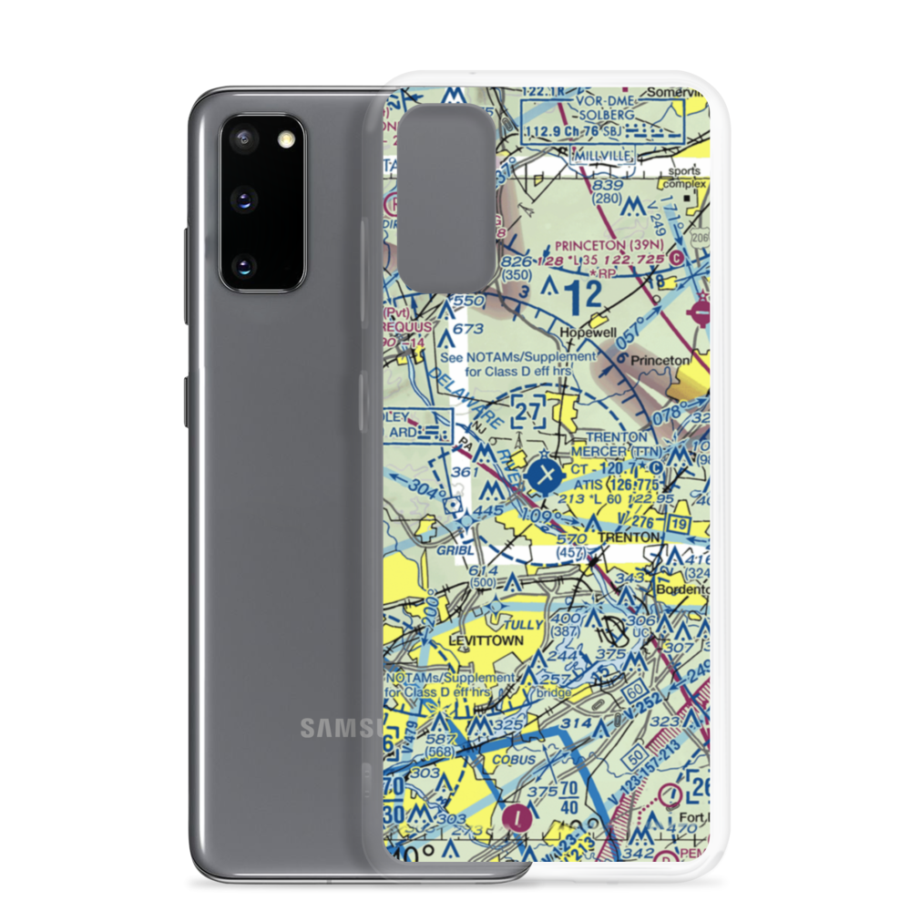 Trenton Mercer Airport (TTN) VFR Sectional Samsung Case Samsung Galaxy S20 model shown