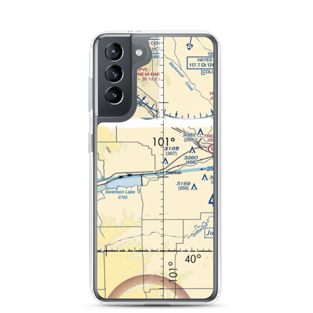 Trenton Municipal Airport (9V2) VFR Sectional Samsung Case Samsung Galaxy S21 model shown