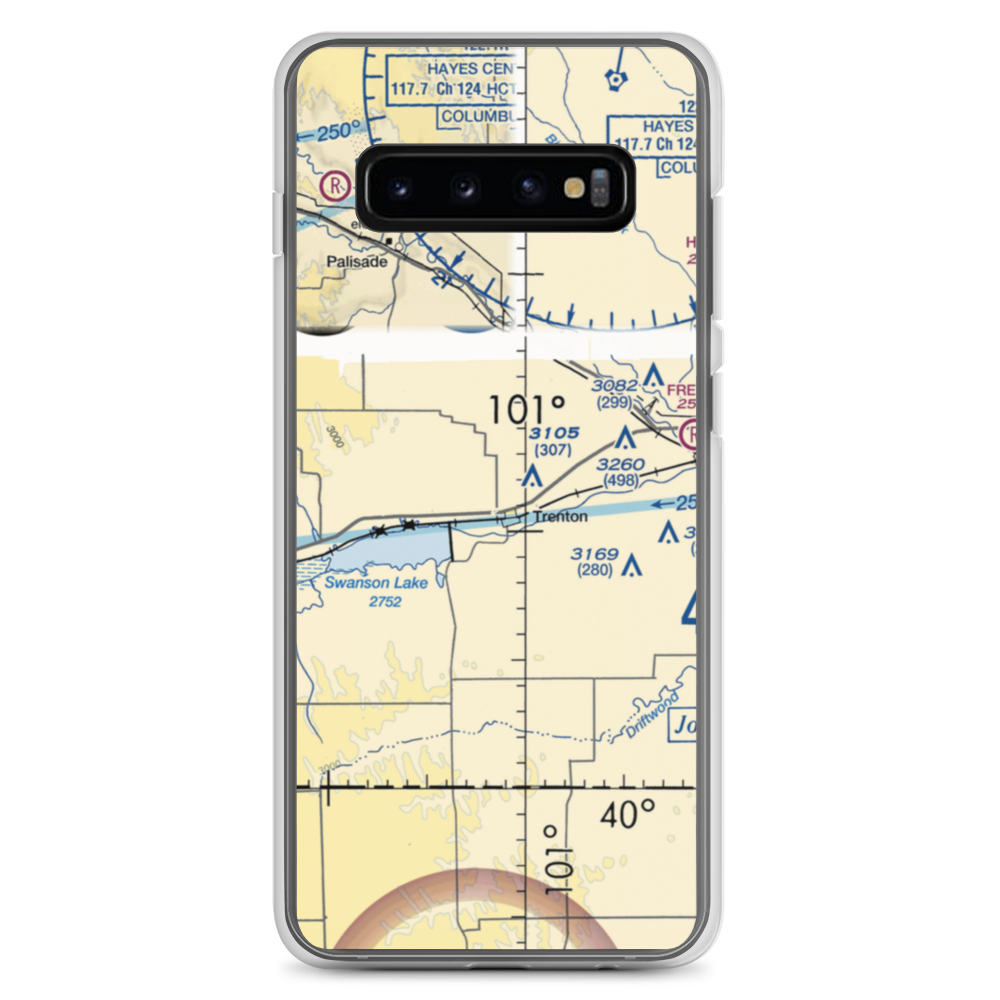 Trenton Municipal Airport (9V2) VFR Sectional Samsung Case Samsung Galaxy S10+ model shown