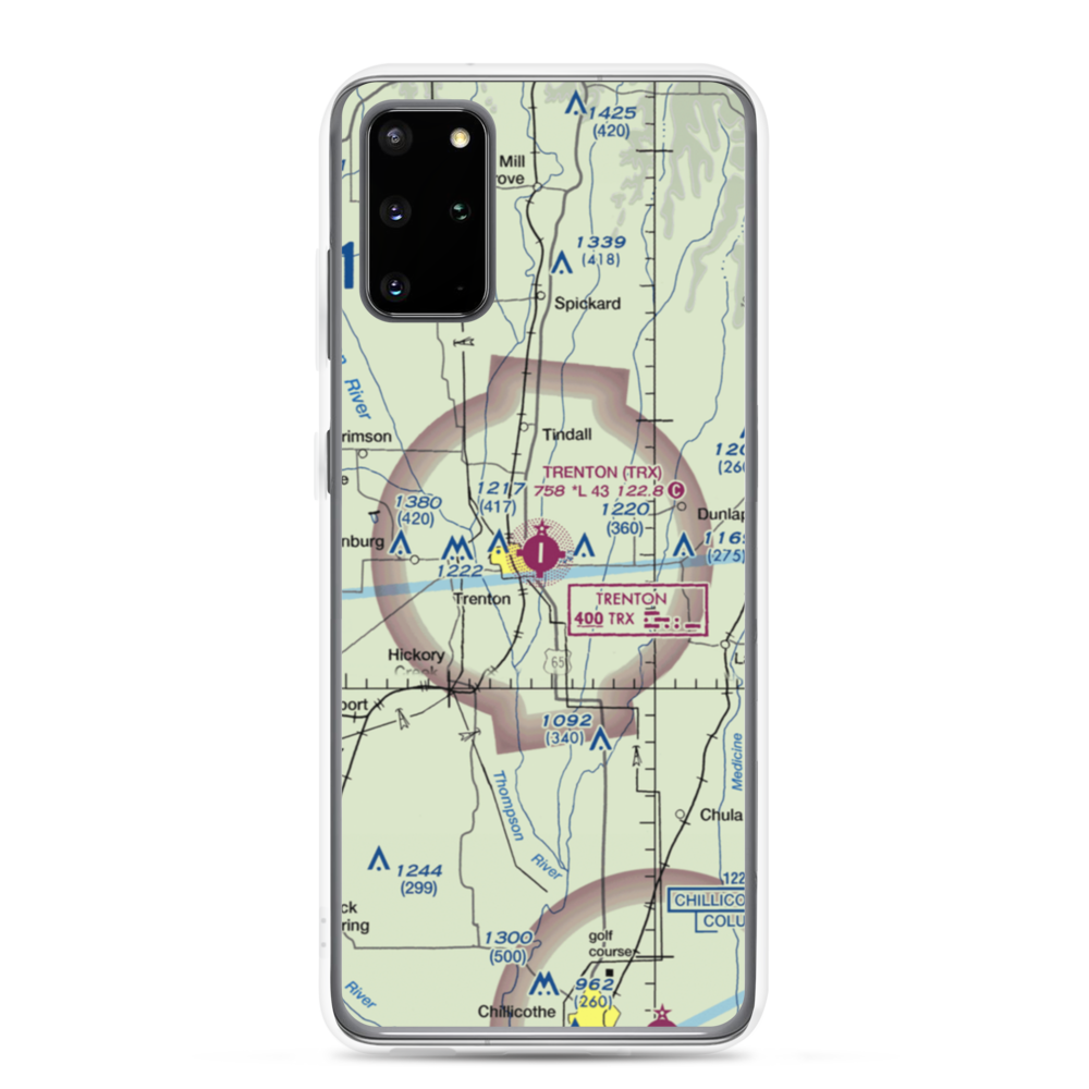 Trenton Municipal Airport (TRX) VFR Sectional Samsung Case Samsung Galaxy S20 Plus model shown