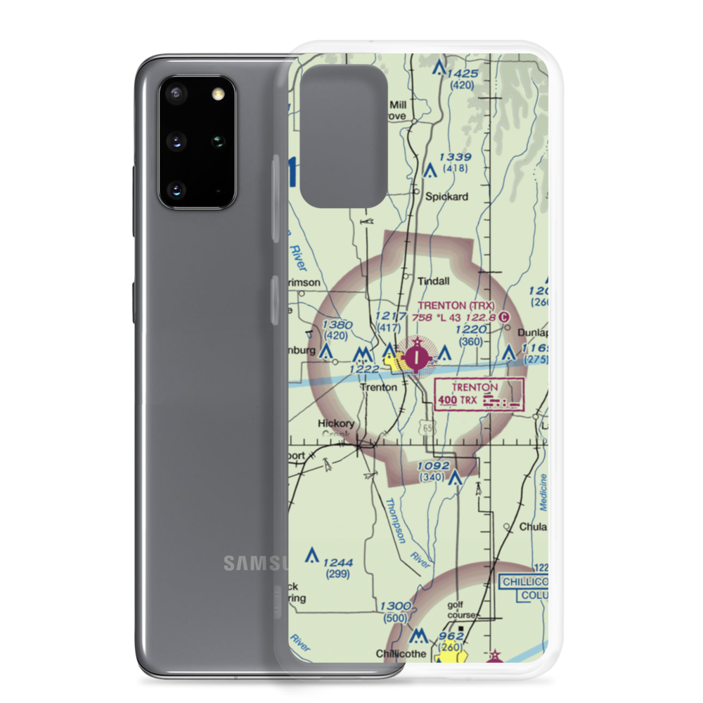 Trenton Municipal Airport (TRX) VFR Sectional Samsung Case Samsung Galaxy S20 Plus model shown