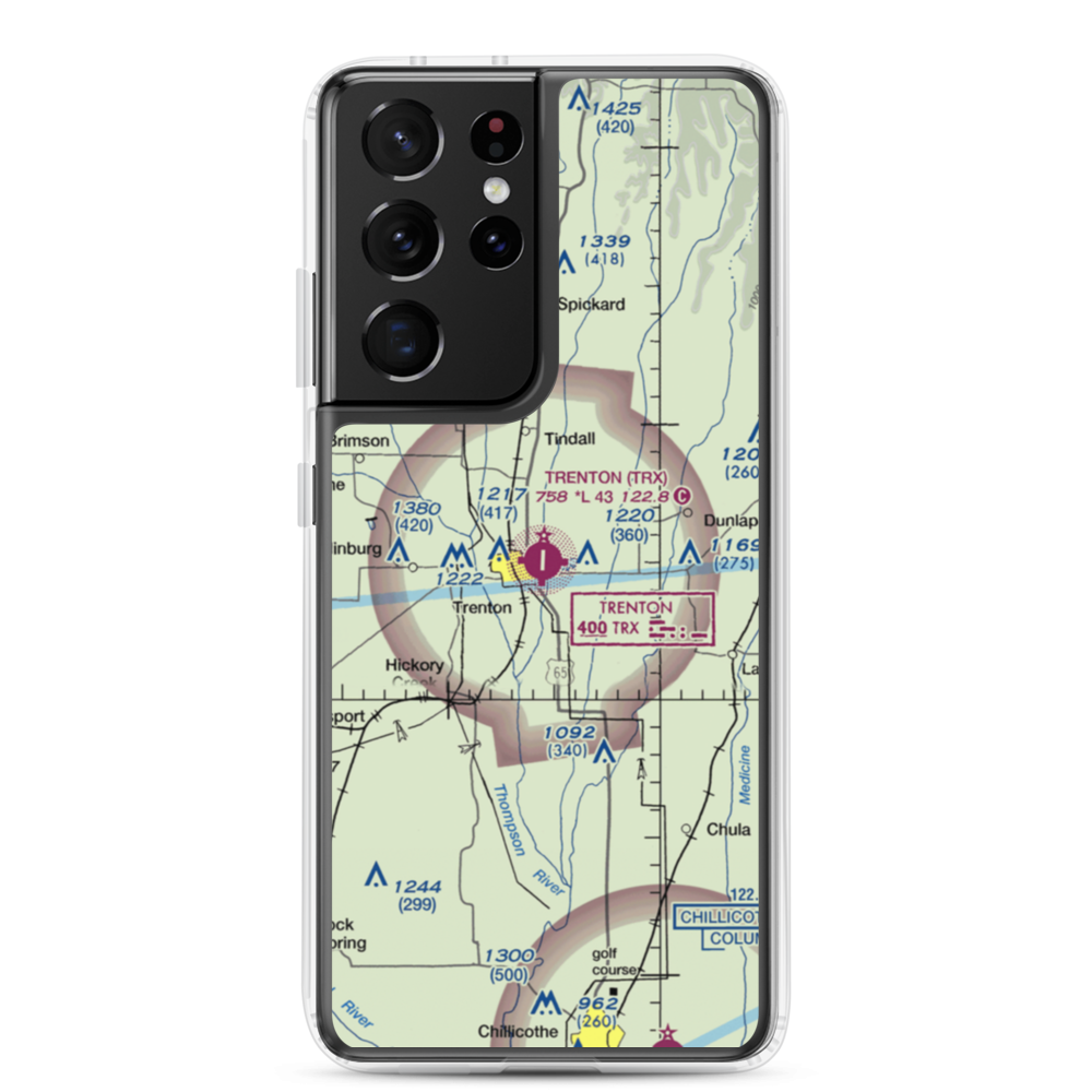 Trenton Municipal Airport (TRX) VFR Sectional Samsung Case Samsung Galaxy S21 Ultra model shown