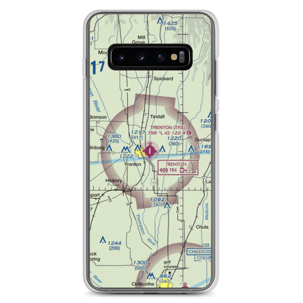 Trenton Municipal Airport (TRX) VFR Sectional Samsung Case Samsung Galaxy S10+ model shown