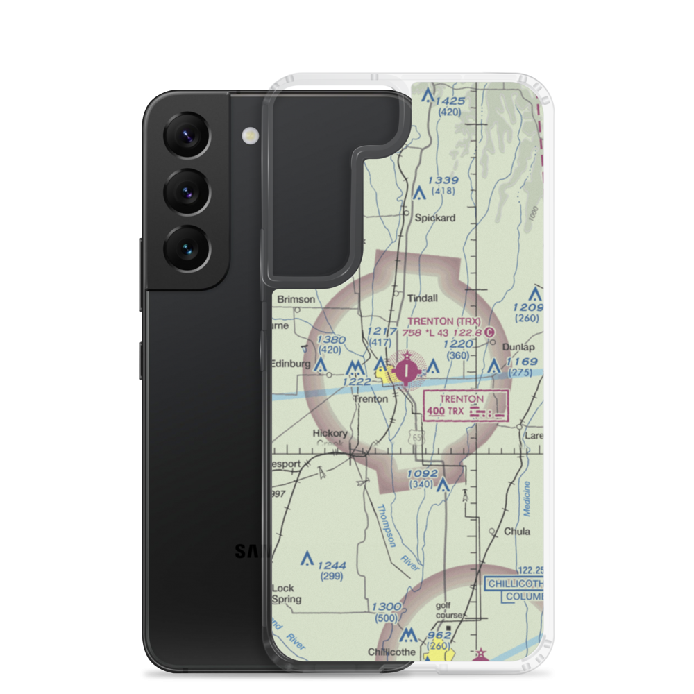 Trenton Municipal Airport (TRX) VFR Sectional Samsung Case Samsung Galaxy S22 model shown