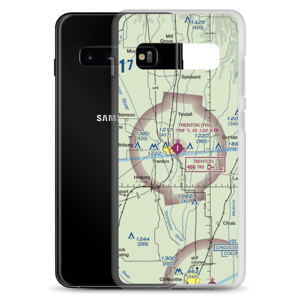 Trenton Municipal Airport (TRX) VFR Sectional Samsung Case Samsung Galaxy S10+ model shown