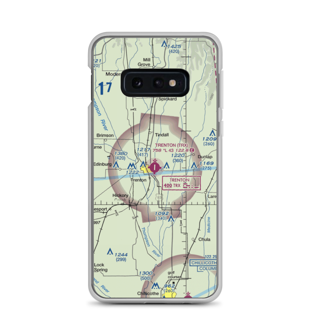 Trenton Municipal Airport (TRX) VFR Sectional Samsung Case Samsung Galaxy S10e model shown