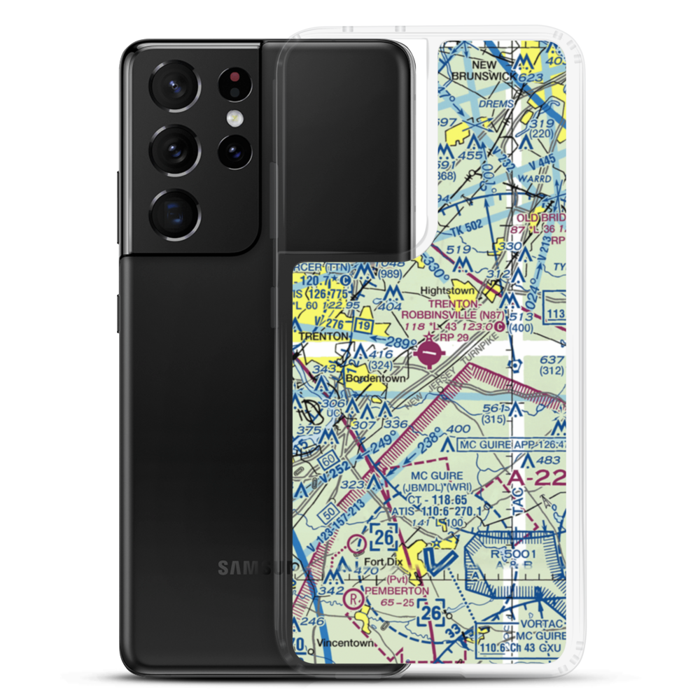 Trenton Robbinsville Airport (N87) VFR Sectional Samsung Case Samsung Galaxy S21 Ultra model shown