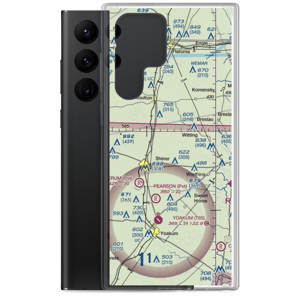 Tres Perros Flying Field (US-1230) VFR Sectional Samsung Case Samsung Galaxy S22 Ultra model shown