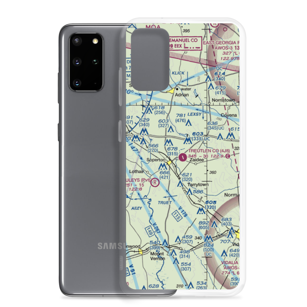 Treutlen County Airport (4J8) VFR Sectional Samsung Case Samsung Galaxy S20 Plus model shown
