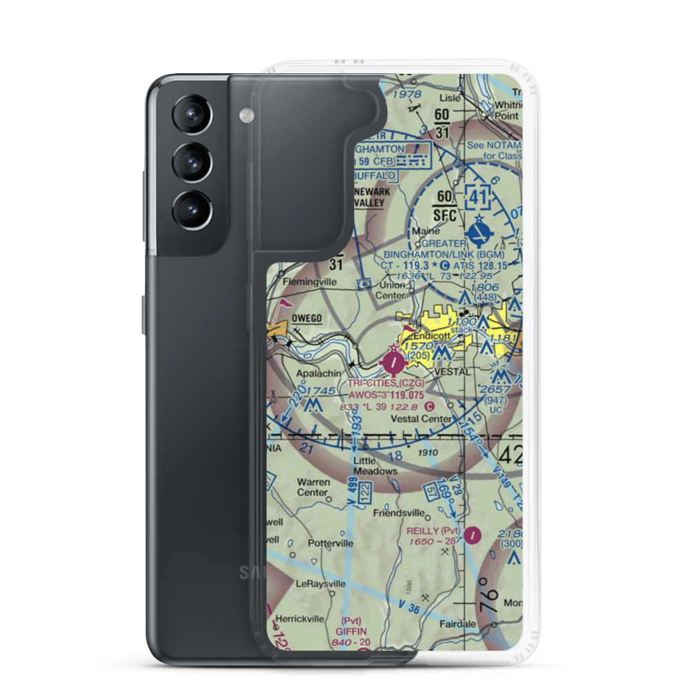 Tri Cities Airport (CZG) VFR Sectional Samsung Case Samsung Galaxy S21 model shown